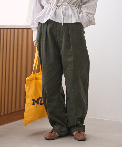 FREAK'S STORE(フリークスストア)の「RED KAP × FREAK'S STORE/レッドキャップ 別注 コーデュロイ 紐付きイージーパンツ<セットアップ対応>(その他パンツ・レディース・ナチュラル/ピンク/オリーブ/チャコールグレー/ブラウン・SMALL/MEDIUM)」の4枚目の写真