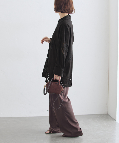 journal standard L'essage(ジャーナルスタンダードレサージュ)の「刺繍レースチュニックシャツ(シャツ/ブラウス・レディース・ホワイト/ブラック・FREE)」の9枚目の写真