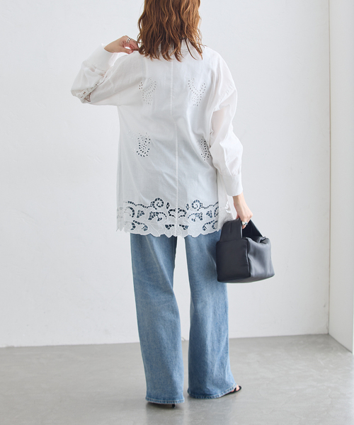 journal standard L'essage(ジャーナルスタンダードレサージュ)の「刺繍レースチュニックシャツ(シャツ/ブラウス・レディース・ホワイト/ブラック・FREE)」の16枚目の写真
