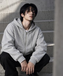 【Cr+ov(クローヴ)】ソリッドカラー 肉厚フルジップフーディー cro-hoodie-8-28