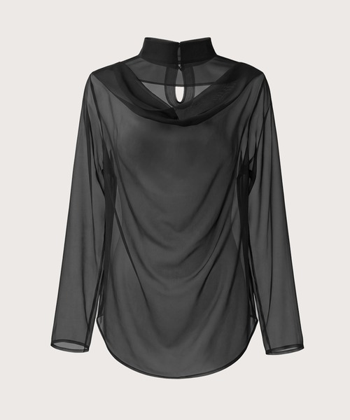 kiehtova(キエトヴァ)の「【kiehtova】FLUID SHEER MOCKNECK TOPS/フルイドシアーモックネックトップス KTWR71(Tシャツ/カットソー・レディース・グレー/ブラウン/ブラック・FREE)」の16枚目の写真