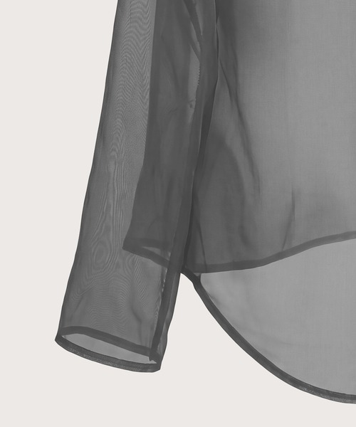 kiehtova(キエトヴァ)の「【kiehtova】FLUID SHEER MOCKNECK TOPS/フルイドシアーモックネックトップス KTWR71(Tシャツ/カットソー・レディース・グレー/ブラウン/ブラック・FREE)」の11枚目の写真