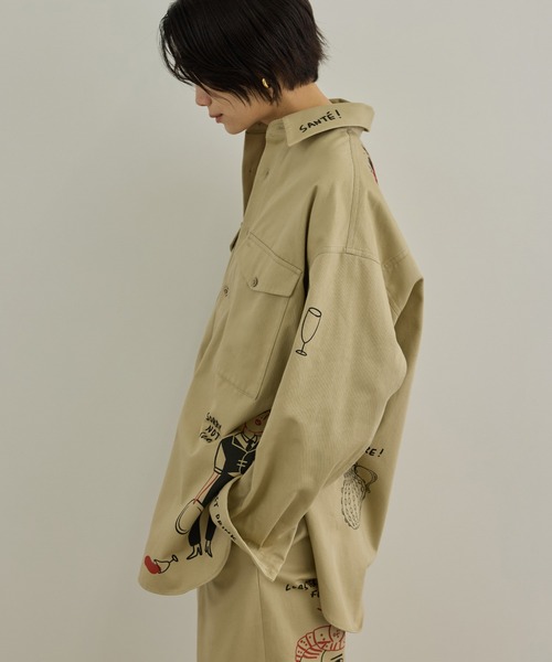 SALON adam et rope'(サロン アダム エ ロペ)の「【Camille de Cussac by SALON】アートプリントオーバーシャツ / セットアップ対応(シャツ/ブラウス・レディース・ベージュ・FREE)」の7枚目の写真