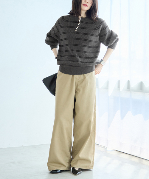 journal standard L'essage(ジャーナルスタンダードレサージュ)の「《一部WEB限定カラー/追加》パールスキッパープルオーバー(ニット/セーター・レディース・グレー/チャコールグレー/ネイビー・FREE)」の5枚目の写真