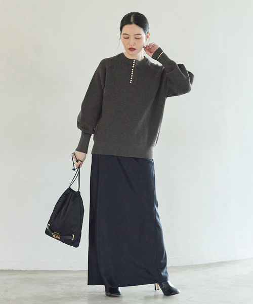 journal standard L'essage(ジャーナルスタンダードレサージュ)の「《一部WEB限定カラー/追加》パールスキッパープルオーバー(ニット/セーター・レディース・グレー/チャコールグレー/ネイビー・FREE)」の11枚目の写真