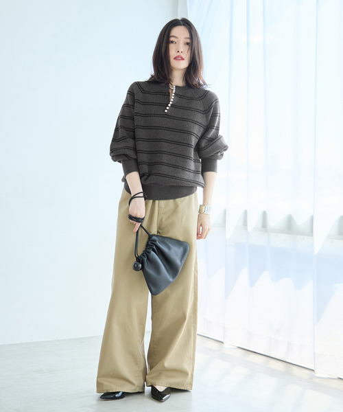 journal standard L'essage(ジャーナルスタンダードレサージュ)の「《一部WEB限定カラー/追加》パールスキッパープルオーバー(ニット/セーター・レディース・グレー/チャコールグレー/ネイビー・FREE)」の16枚目の写真