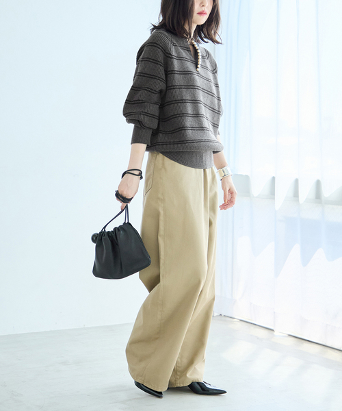 journal standard L'essage(ジャーナルスタンダードレサージュ)の「《一部WEB限定カラー/追加》パールスキッパープルオーバー(ニット/セーター・レディース・グレー/チャコールグレー/ネイビー・FREE)」の17枚目の写真