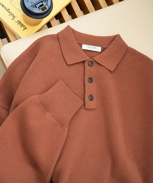 FREAK'S STORE(フリークスストア)の「\累計35,300枚突破/限定展開 ポロニット プルオーバー(ニット/セーター・レディース・チャコールグレー/ライトグレー/ブラック/ダークブラウン/ネイビー/レッド/イエロー/グリーン/ナチュラル/その他17・フリ-)」の10枚目の写真