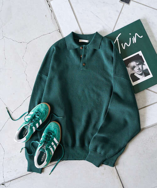 FREAK'S STORE(フリークスストア)の「\累計35,300枚突破/限定展開 ポロニット プルオーバー(ニット/セーター・レディース・チャコールグレー/ライトグレー/ブラック/ダークブラウン/ネイビー/レッド/イエロー/グリーン/ナチュラル/その他17・フリ-)」の6枚目の写真