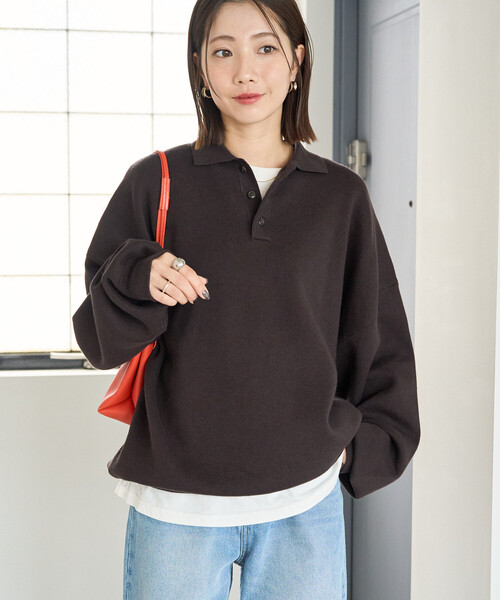 FREAK'S STORE(フリークスストア)の「\累計35,300枚突破/限定展開 ポロニット プルオーバー(ニット/セーター・レディース・チャコールグレー/ライトグレー/ブラック/ダークブラウン/ネイビー/レッド/イエロー/グリーン/ナチュラル/その他17・フリ-)」の20枚目の写真