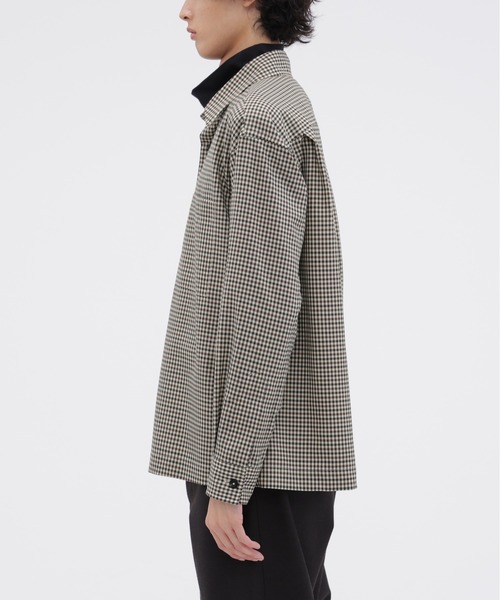 MARGARET HOWELL（マーガレットハウエル）の「WOOL GINGHAM POPLIN（シャツ/ブラウス・メンズ・ブラック×ホワイト・SMALL/MEDIUM/LARGE）」の2枚目の写真