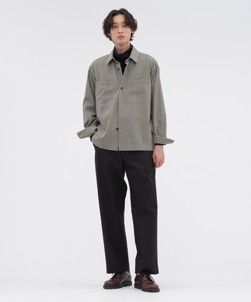MARGARET HOWELL（マーガレットハウエル）の「WOOL GINGHAM POPLIN（シャツ/ブラウス・メンズ・ブラック×ホワイト・SMALL/MEDIUM/LARGE）」の3枚目の写真