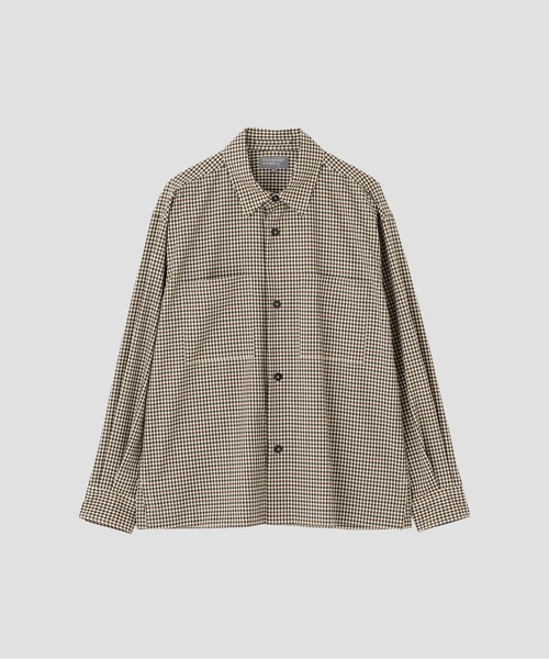 MARGARET HOWELL（マーガレットハウエル）の「WOOL GINGHAM POPLIN（シャツ/ブラウス・メンズ・ブラック×ホワイト・SMALL/MEDIUM/LARGE）」の5枚目の写真