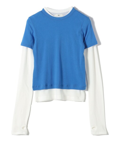 ONIT(オニット)の「onit:〈洗濯機可能〉ストレッチ ジャージー 2 レーヤード トップス(Tシャツ/カットソー・レディース・ホワイト・ONE SIZE)」の1枚目の写真