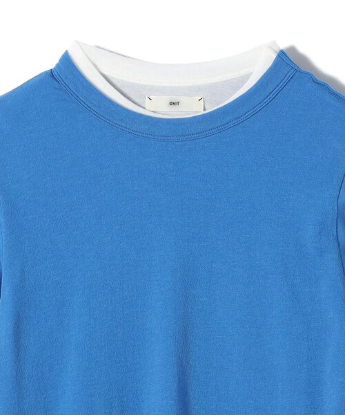 ONIT(オニット)の「onit:〈洗濯機可能〉ストレッチ ジャージー 2 レーヤード トップス(Tシャツ/カットソー・レディース・ホワイト・ONE SIZE)」の3枚目の写真