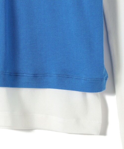 ONIT(オニット)の「onit:〈洗濯機可能〉ストレッチ ジャージー 2 レーヤード トップス(Tシャツ/カットソー・レディース・ホワイト・ONE SIZE)」の5枚目の写真