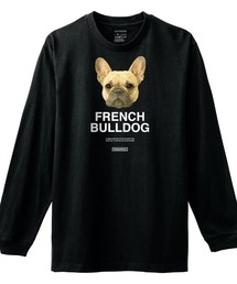 Moftique | Moftique(モフティック) 長袖Tシャツ フレンチブルドッグ 犬 ドッグ ペット アニマル プリント 袖リブ ロンT トップス メンズ ユニセックス(Tシャツ/カットソー)