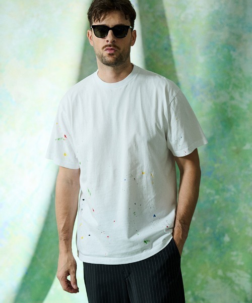 ACANTHUS(アカンサス)の「mt10674- Vintage Wash Splash Tee スプラッシュTシャツ(CT2702)(Tシャツ/カットソー・メンズ・サックスブルー/ホワイト/ブラック・XL/L/M/S)」の1枚目の写真