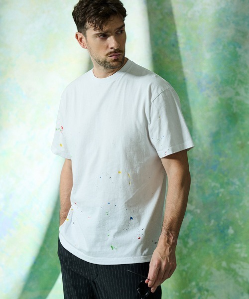 ACANTHUS(アカンサス)の「mt10674- Vintage Wash Splash Tee スプラッシュTシャツ(CT2702)(Tシャツ/カットソー・メンズ・サックスブルー/ホワイト/ブラック・XL/L/M/S)」の4枚目の写真