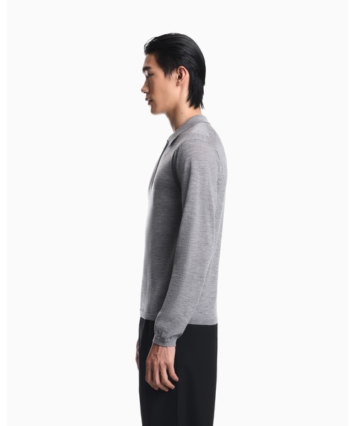 EMPORIO ARMANI(エンポリオアルマーニ)の「【エンポリオ アルマーニ】プルオーバー ヴァージンウールジャージー ニットポロシャツ(ニット/セーター・メンズ・グレー/ブルー系・X-LARGE/X-SMALL/SMALL/MEDIUM/LARGE)」の4枚目の写真