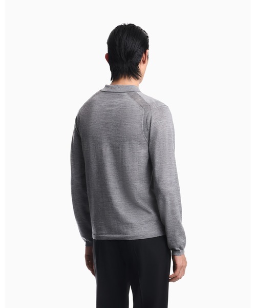 EMPORIO ARMANI(エンポリオアルマーニ)の「【エンポリオ アルマーニ】プルオーバー ヴァージンウールジャージー ニットポロシャツ(ニット/セーター・メンズ・グレー/ブルー系・X-LARGE/X-SMALL/SMALL/MEDIUM/LARGE)」の5枚目の写真