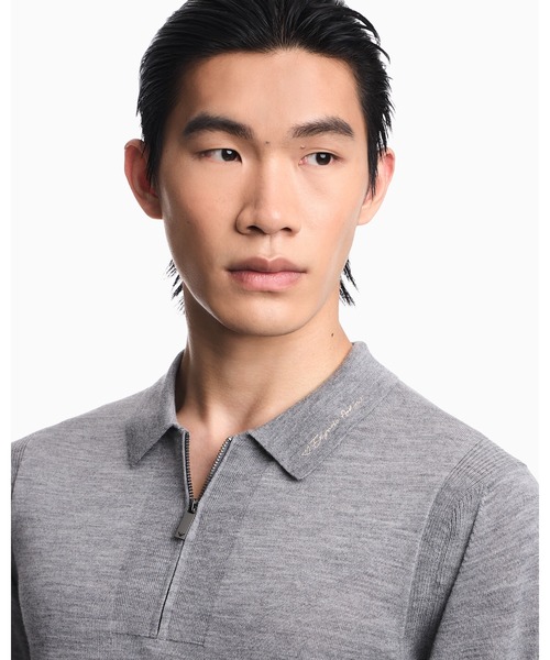 EMPORIO ARMANI(エンポリオアルマーニ)の「【エンポリオ アルマーニ】プルオーバー ヴァージンウールジャージー ニットポロシャツ(ニット/セーター・メンズ・グレー/ブルー系・X-LARGE/X-SMALL/SMALL/MEDIUM/LARGE)」の6枚目の写真