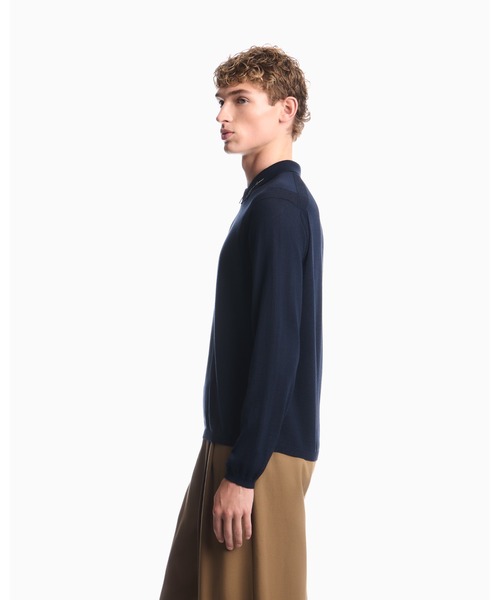 EMPORIO ARMANI(エンポリオアルマーニ)の「【エンポリオ アルマーニ】プルオーバー ヴァージンウールジャージー ニットポロシャツ(ニット/セーター・メンズ・グレー/ブルー系・X-LARGE/X-SMALL/SMALL/MEDIUM/LARGE)」の9枚目の写真