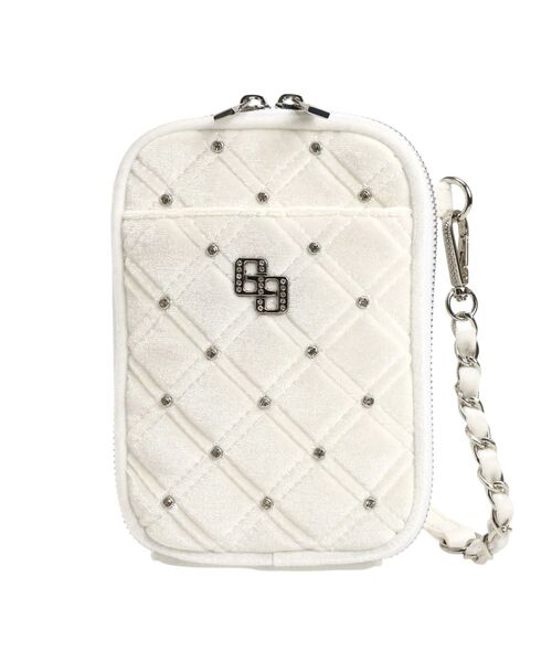 GYDA(ジェイダ)の「GGベロア bijou quiltingミニショルダーBAG(ショルダーバッグ・レディース・ピンク/オフホワイト/ブラック・FREE)」の6枚目の写真