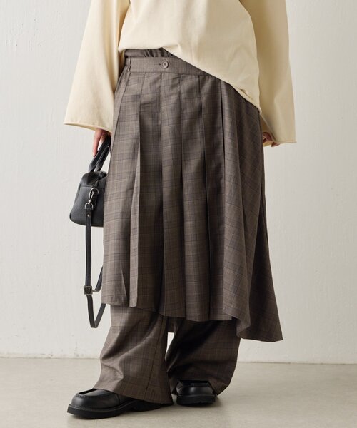 ear PAPILLONNER(イアパピヨネ)の「イレヘムスカート付パンツ【SUM1 STYLE】(その他パンツ・レディース・ブラック/ブラウン・FREE)」の2枚目の写真