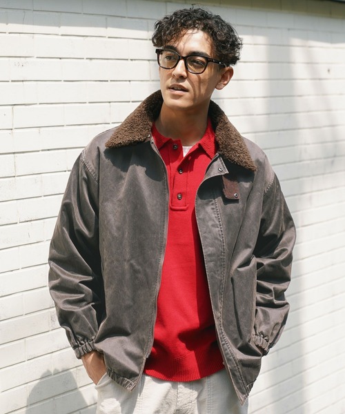 BAYFLOW(ベイフロー)の「ボアカラーフライトジャケット(ブルゾン・メンズ・ブラウン/ベージュ/ブラック/グレー・MEDIUM/LARGE)」の1枚目の写真