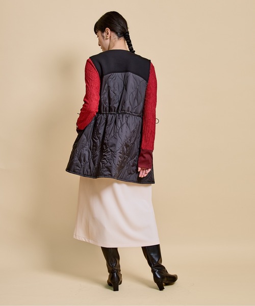 LHELBIE（レルビエ）の「ダンボール×キルティングベスト（ベスト・レディース・ブラック/ブラック×カーキ/オフホワイト・M）」の17枚目の写真