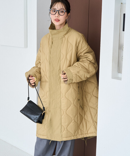 FREAK'S STORE(フリークスストア)の「限定展開 M65 キルト 切替 モッズ ロングコート(モッズコート・レディース・ブラウン/ブラック/オリーブ/ベージュ・フリ-)」の4枚目の写真