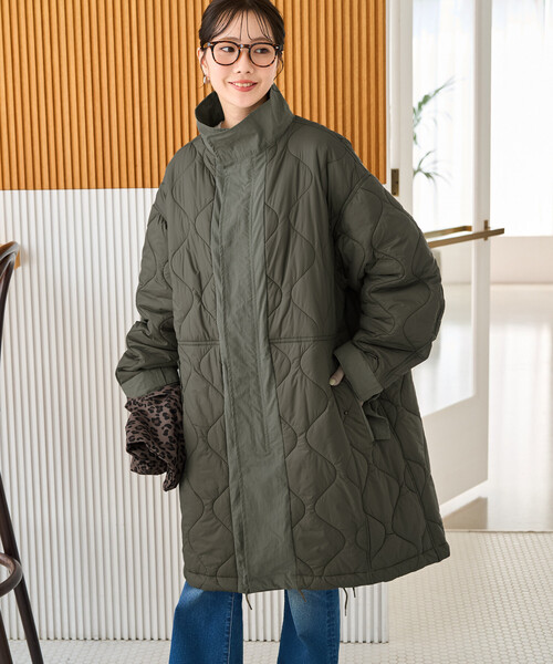 FREAK'S STORE(フリークスストア)の「限定展開 M65 キルト 切替 モッズ ロングコート(モッズコート・レディース・ブラウン/ブラック/オリーブ/ベージュ・フリ-)」の6枚目の写真