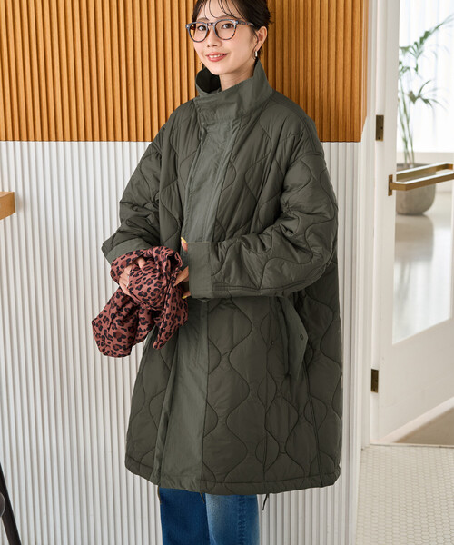 FREAK'S STORE(フリークスストア)の「限定展開 M65 キルト 切替 モッズ ロングコート(モッズコート・レディース・ブラウン/ブラック/オリーブ/ベージュ・フリ-)」の10枚目の写真