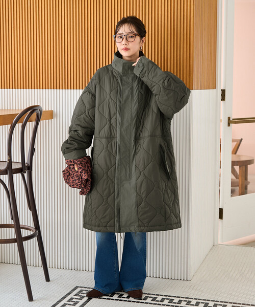 FREAK'S STORE(フリークスストア)の「限定展開 M65 キルト 切替 モッズ ロングコート(モッズコート・レディース・ブラウン/ブラック/オリーブ/ベージュ・フリ-)」の11枚目の写真