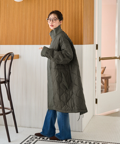 FREAK'S STORE(フリークスストア)の「限定展開 M65 キルト 切替 モッズ ロングコート(モッズコート・レディース・ブラウン/ブラック/オリーブ/ベージュ・フリ-)」の12枚目の写真