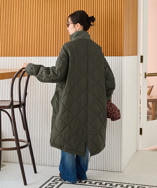 FREAK'S STORE(フリークスストア)の「限定展開 M65 キルト 切替 モッズ ロングコート(モッズコート・レディース・ブラウン/ブラック/オリーブ/ベージュ・フリ-)」の13枚目の写真
