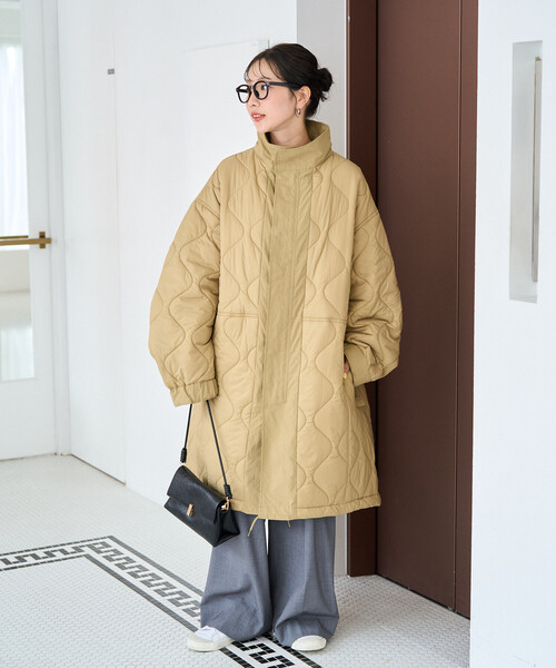 FREAK'S STORE(フリークスストア)の「限定展開 M65 キルト 切替 モッズ ロングコート(モッズコート・レディース・ブラウン/ブラック/オリーブ/ベージュ・フリ-)」の20枚目の写真