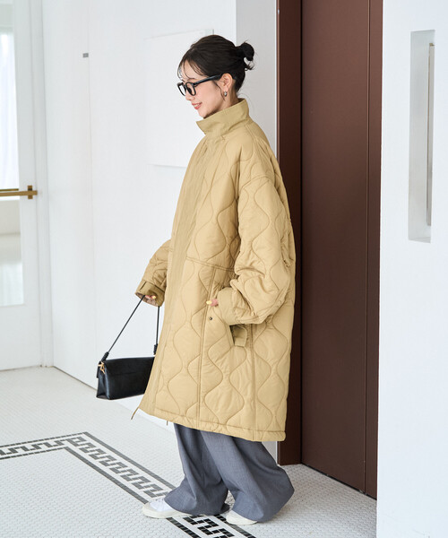 FREAK'S STORE(フリークスストア)の「限定展開 M65 キルト 切替 モッズ ロングコート(モッズコート・レディース・ブラウン/ブラック/オリーブ/ベージュ・フリ-)」の21枚目の写真