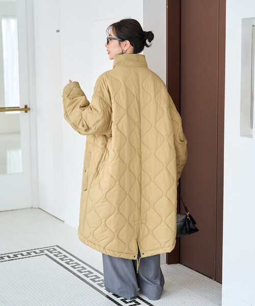 FREAK'S STORE(フリークスストア)の「限定展開 M65 キルト 切替 モッズ ロングコート(モッズコート・レディース・ブラウン/ブラック/オリーブ/ベージュ・フリ-)」の22枚目の写真