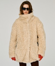 【2026Winter Pre-Order】スタンドカラーカールファーコート / Stand Collar Curly Fur Coat