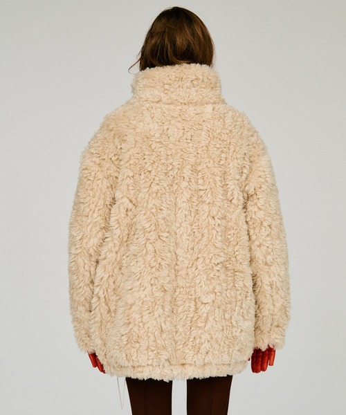 PRANK PROJECT(プランクプロジェクト)の「【2026Winter Pre-Order】スタンドカラーカールファーコート / Stand Collar Curly Fur Coat(その他アウター・レディース・ブラウン/アイボリー・FREE)」の7枚目の写真