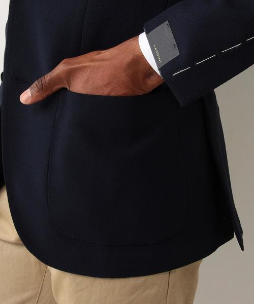 付属品付 LARDINI 3Bネイビー ホップサックジャケット46 LARDINI - ADVANCE サマーウール ストレッチ ホップサック 3B