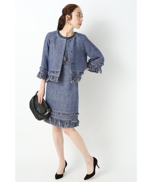 FIGARO Paris（フィガロパリ）の「ツィード フリンジジャケット◆（ノーカラージャケット・レディース・ブルー系その他・36/38）」の12枚目の写真