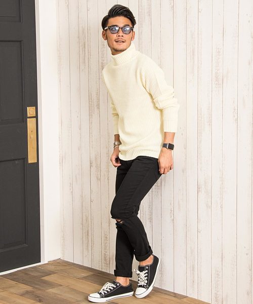 vicci/ヴィッチ』ざっくり畦編み タートルネック長袖ニット