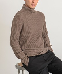 『vicci/ヴィッチ』ざっくり畦編み タートルネック長袖ニットセーター