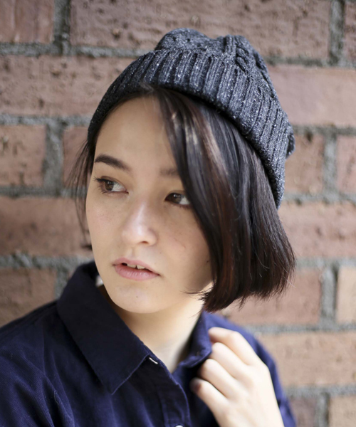 ROTOTO(ロトト)の「【RoToTo/ロトト】CWS CABLE KNIT CAP/ケーブルニットキャップ(ニットキャップ/ビーニー・メンズ・ワイン/ブルー/アイボリー/ベージュ/スミクロ・FREE)」の3枚目の写真