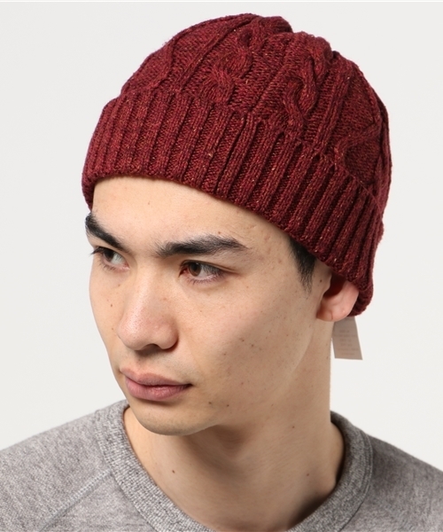 ROTOTO(ロトト)の「【RoToTo/ロトト】CWS CABLE KNIT CAP/ケーブルニットキャップ(ニットキャップ/ビーニー・メンズ・ワイン/ブルー/アイボリー/ベージュ/スミクロ・FREE)」の2枚目の写真