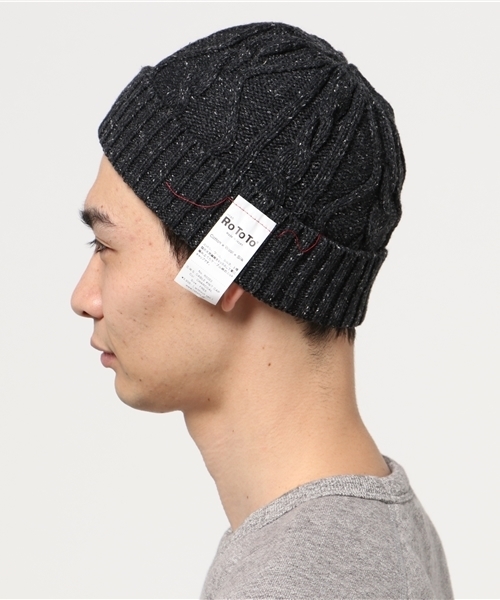 ROTOTO(ロトト)の「【RoToTo/ロトト】CWS CABLE KNIT CAP/ケーブルニットキャップ(ニットキャップ/ビーニー・メンズ・ワイン/ブルー/アイボリー/ベージュ/スミクロ・FREE)」の7枚目の写真