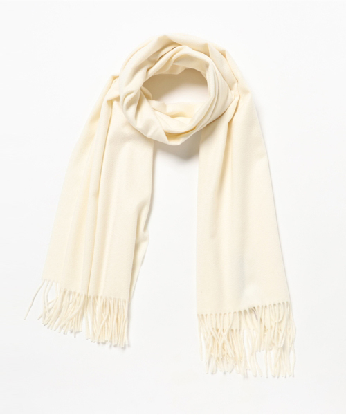 Johnstons of Elgin(ジョンストンズオブエルガン)の「Johnstons カシミヤマフラー(ストール/ショール・レディース・ホワイト/ライトグレー/キャメル/ネイビー・FREE)」の1枚目の写真